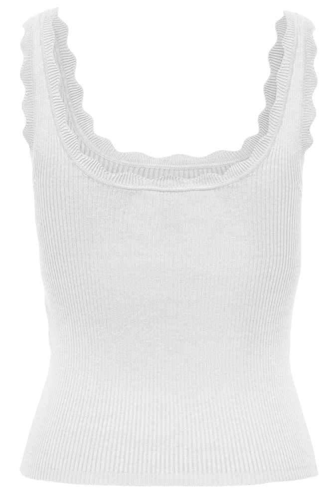 JDYNANNA S/L SCALLOP EDGE TOP KNT 15290585 CLOUD DANCER